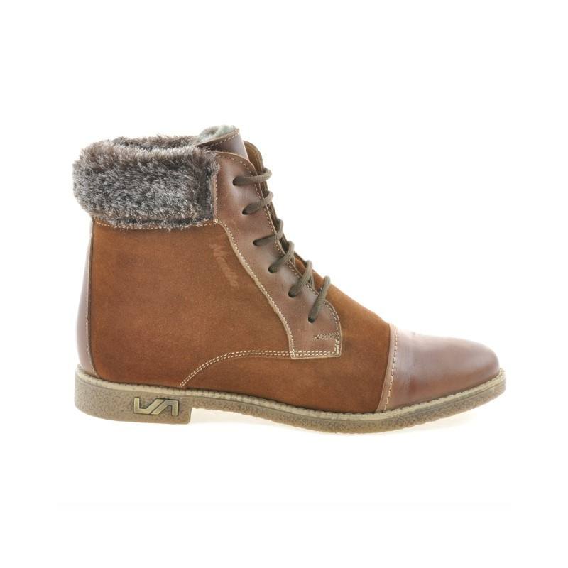 Botines de mujer 3281 marrón combinado