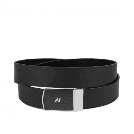 Cinturón hombres 62b bicolor biz negro+negro mate