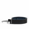 Cinturón hombre 62b bicolor biz azul+negro mate