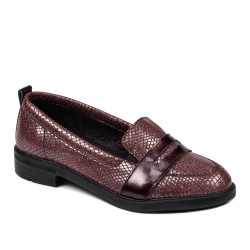 Zapatos casuales/elegantes de mujer 6037 burdeos nácar combinado