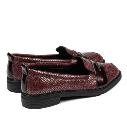 Zapatos casuales/elegantes de mujer 6037 burdeos nácar combinado