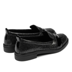 Zapatos casuales/elegantes de mujer 6037 negro nácar combinado