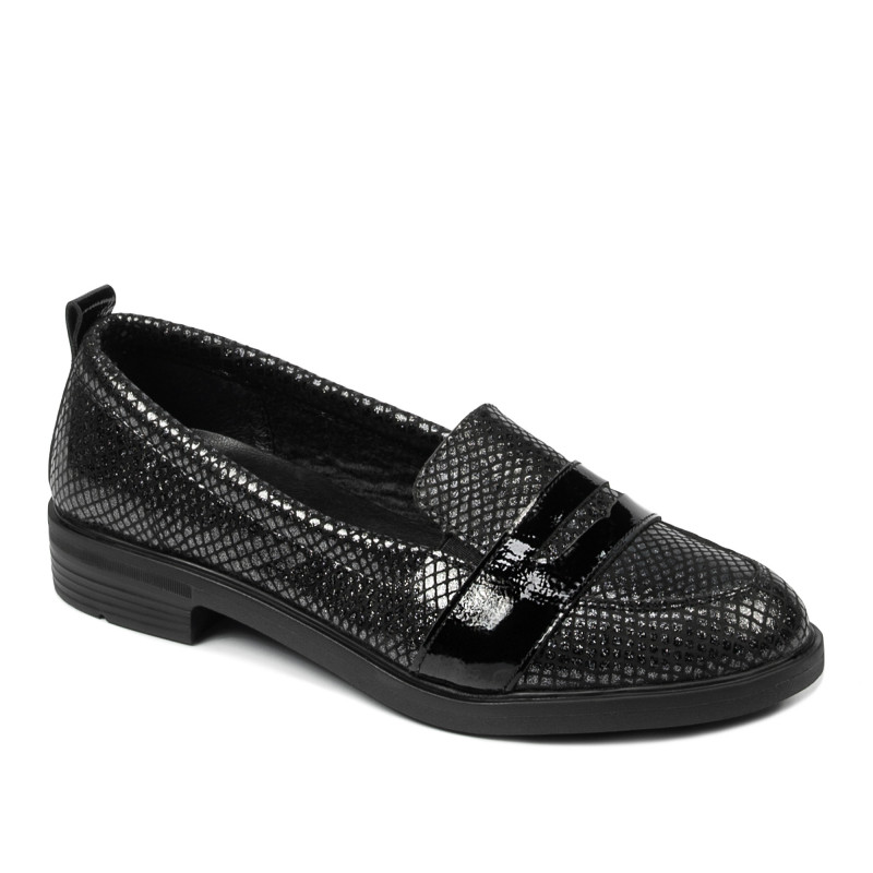 Zapatos casuales/elegantes de mujer 6037 negro nácar combinado