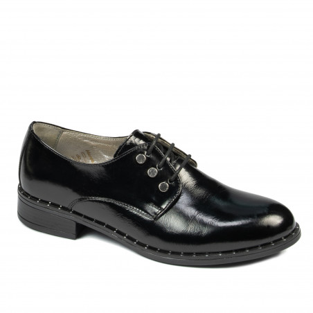Zapatos casuales mujer 6020 charol negro