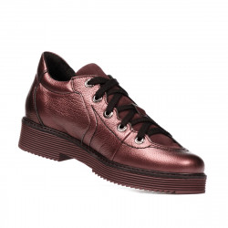 Zapatos casuales de mujer 6026 burdeos nácar combinado