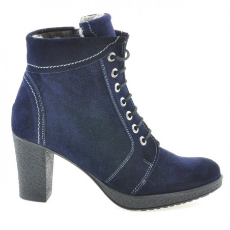 Botines mujer 3231 azul índigo de terciopelo