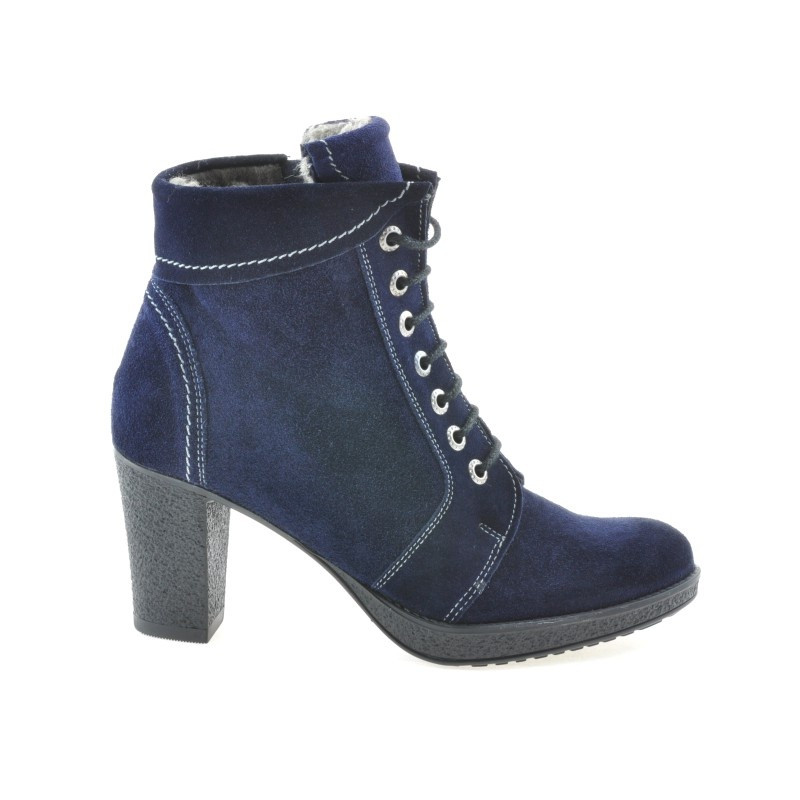 Botines mujer 3231 azul índigo de terciopelo