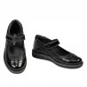 Zapatos para niños pequeños 56c charol negro combinado
