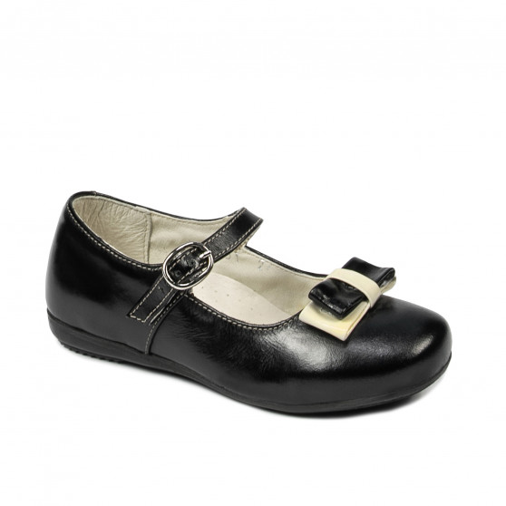 Zapatos para niños pequeños 51c charol negro+beige
