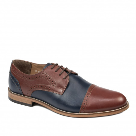 Zapatos elegantes para hombre 880 marrón+índigo