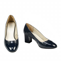 Zapatos elegantes de mujer 1268 charol índigo