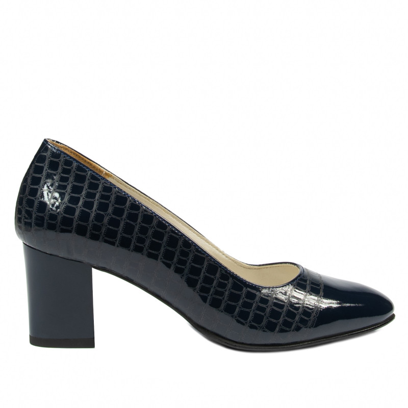 Zapatos elegantes de mujer 1268 charol índigo