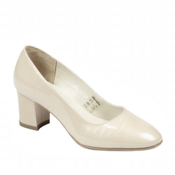Zapatos elegantes de mujer 1268 charol marfil