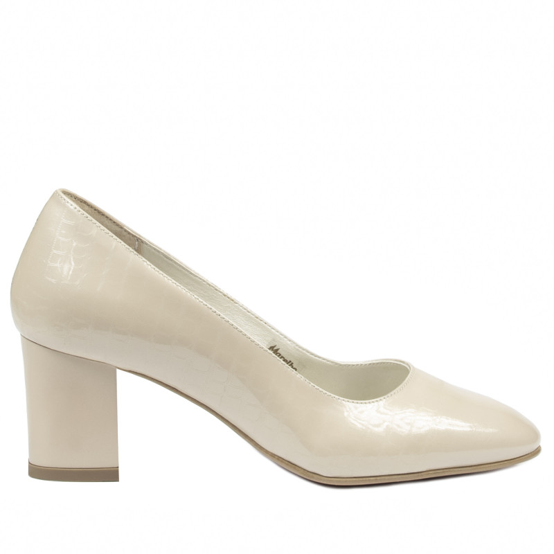 Zapatos elegantes de mujer 1268 charol marfil