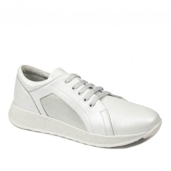 Zapatos deportivos/casuales de mujer 6010 blanco nácar combinado