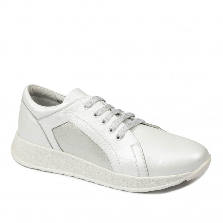 Zapatos deportivos/casuales de mujer 6010 blanco nácar combinado
