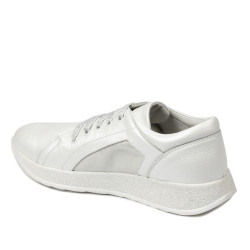 Zapatos deportivos/casuales de mujer 6010 blanco nácar combinado
