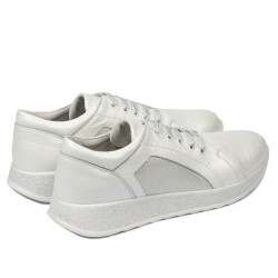 Zapatos deportivos/casuales de mujer 6010 blanco nácar combinado