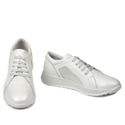 Zapatos deportivos/casuales de mujer 6010 blanco nácar combinado