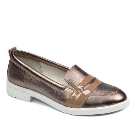 Zapatos casuales/elegantes de mujer 6037 cobre combinado
