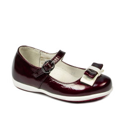 Zapatos para niños pequeños 51c charol burdeos+blanco