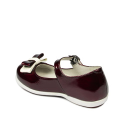 Zapatos para niños pequeños 51c charol burdeos+blanco