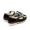 Zapatos para niños pequeños 51c charol burdeos+blanco