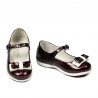 Zapatos para niños pequeños 51c charol burdeos+blanco