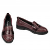 Zapatos casuales/elegantes de mujer 6037 burdeos nácar combinado