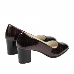 Zapatos elegantes de mujer 1268 charol burdeos