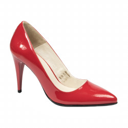 Zapatos elegantes de mujer 1246 charol rojo