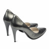 Zapatos elegantes de mujer 1246 gris metalizado