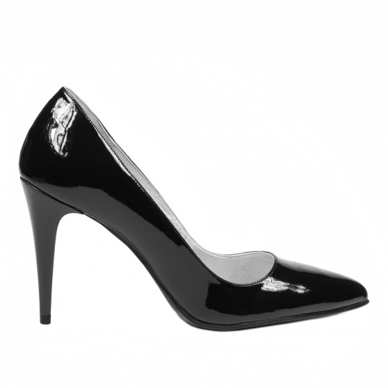 Zapatos elegantes de mujer 1246 charol negro