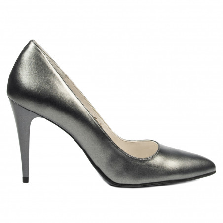 Zapatos elegantes de mujer 1246 gris metalizado