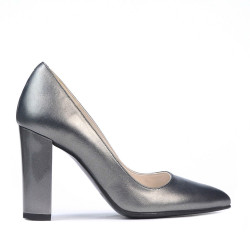 Zapatos elegantes de mujer 1261 gris metalizado