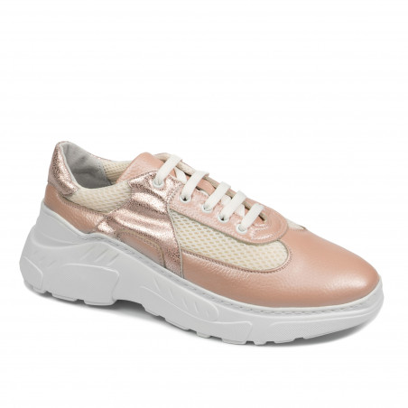 Zapatillas deportivas mujer 6015 polvo nácar combinado