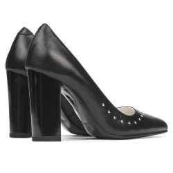Zapatos elegantes de mujer 1275 negro satinado