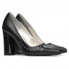 Zapatos elegantes de mujer 1275 negro satinado