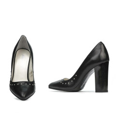 Zapatos elegantes de mujer 1275 negro satinado