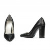 Zapatos elegantes de mujer 1275 negro satinado