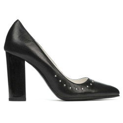 Zapatos elegantes de mujer 1275 negro satinado