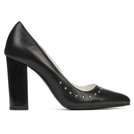 Zapatos elegantes de mujer 1275 negro satinado