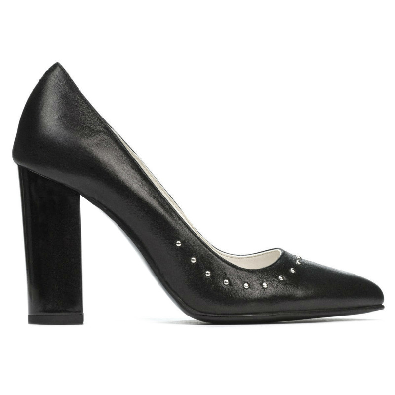 Zapatos elegantes de mujer 1275 negro satinado