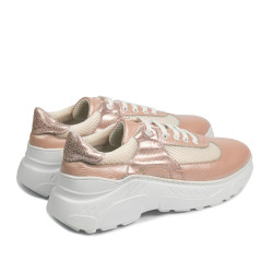 Zapatillas deportivas mujer 6015 polvo nácar combinado