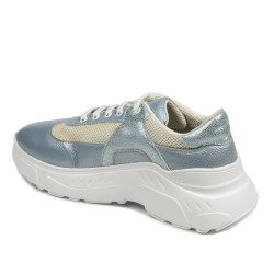 Zapatillas deportivas mujer 6015 azul nácar combinado