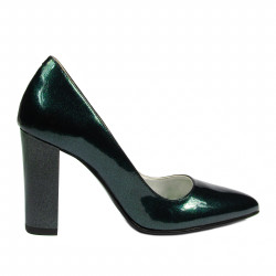 Zapatos elegantes de mujer 1261 charol verde perla