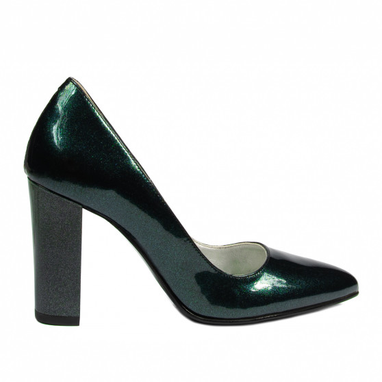 Zapatos elegantes de mujer 1261 charol verde perla
