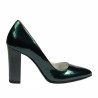 Zapatos elegantes de mujer 1261 charol verde perla