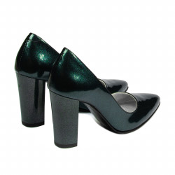 Zapatos elegantes de mujer 1261 charol verde perla