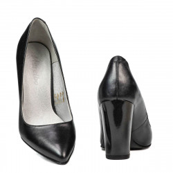 Zapatos elegantes de dama 1261 antracita nácar